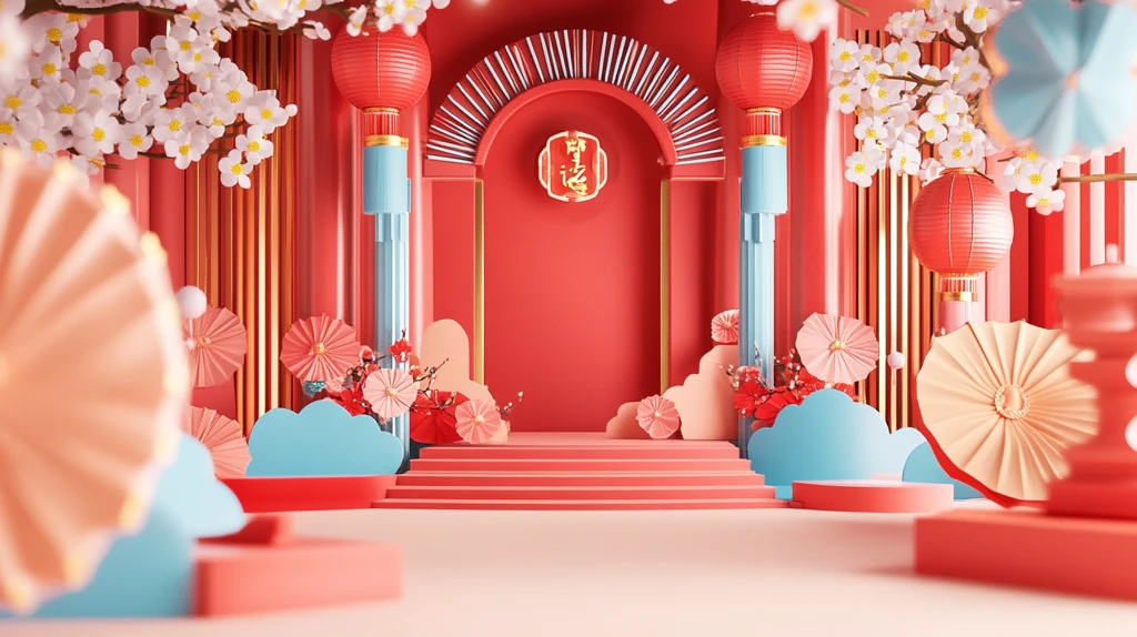 元宵节拍框堆头小景