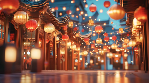 喜庆场景灯笼密布