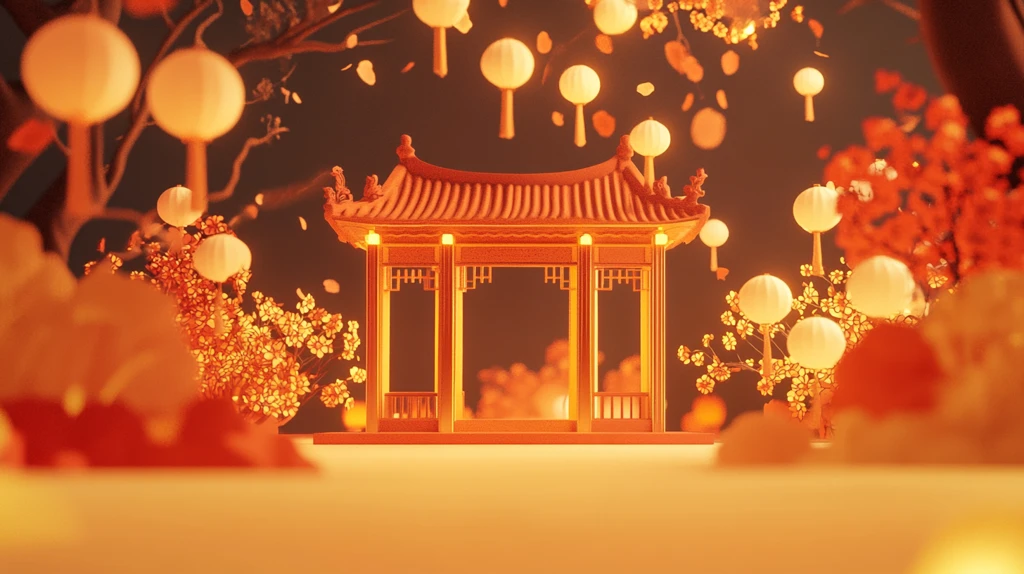 元宵节拍框堆头小景