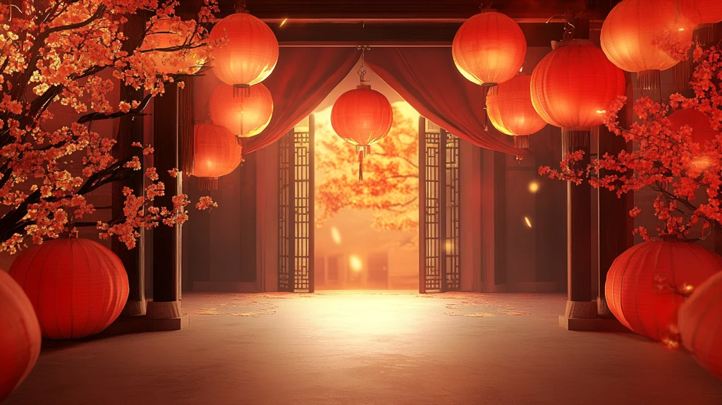 喜庆场景灯笼密布