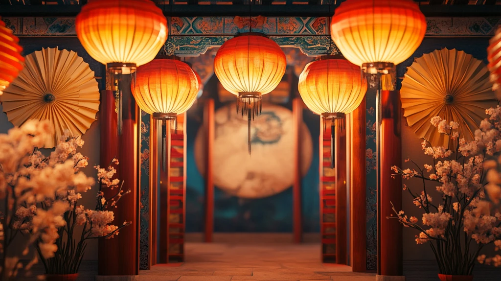 喜庆场景灯笼密布