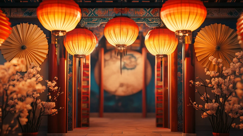 喜庆场景灯笼密布