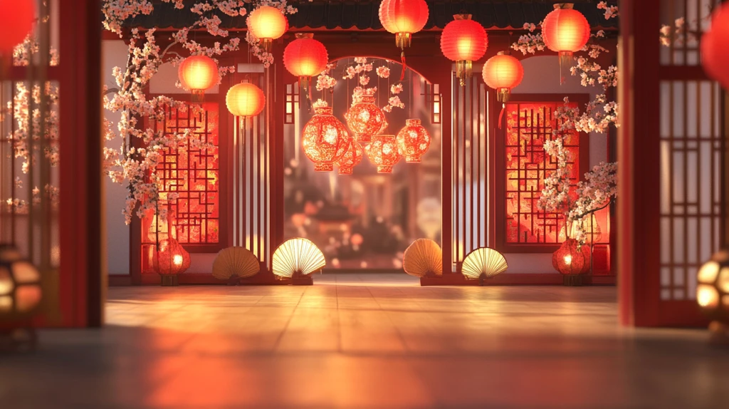 喜庆场景灯笼密布