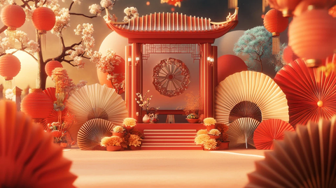 元宵节拍框堆头小景