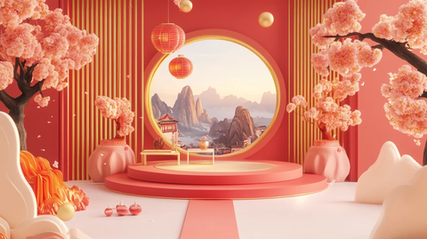 元宵节拍框堆头小景