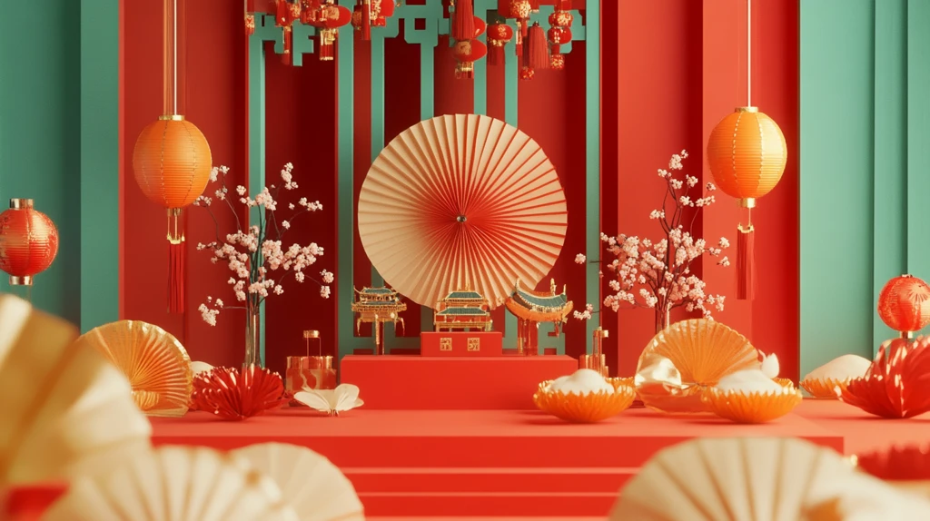 元宵节拍框堆头小景