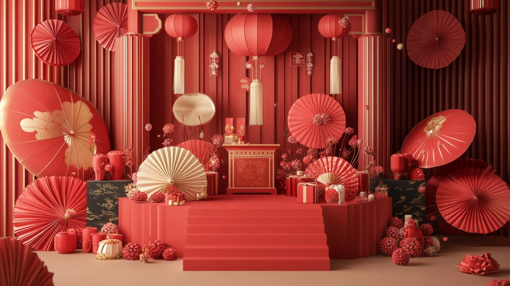 元宵节拍框堆头小景