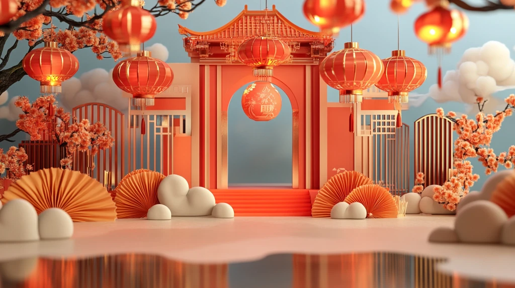 元宵节拍框堆头小景