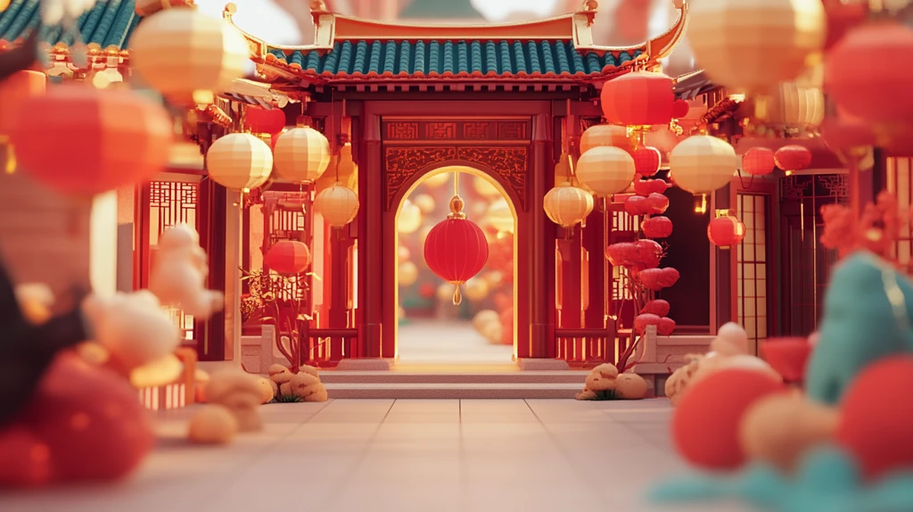 喜庆场景灯笼密布