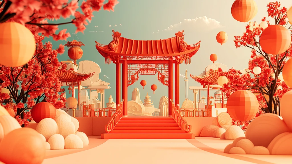 元宵节拍框堆头小景