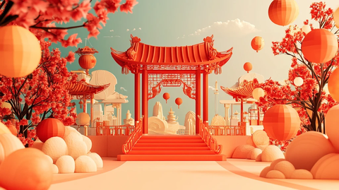 元宵节拍框堆头小景