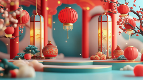 喜庆场景灯笼密布