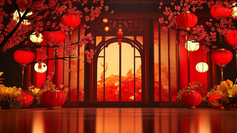 喜庆场景灯笼密布