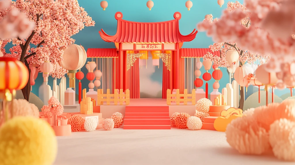 元宵节拍框堆头小景