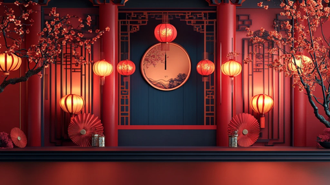 中式合影区留影区