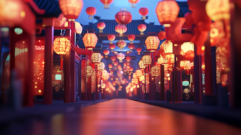 喜庆场景灯笼密布