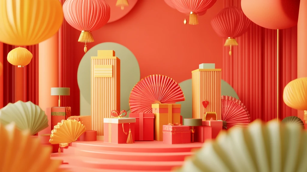 元宵节拍框堆头小景