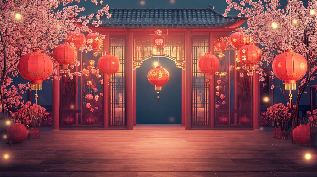 喜庆场景灯笼密布