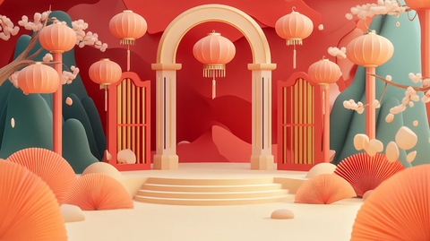 节日海报插画背景图