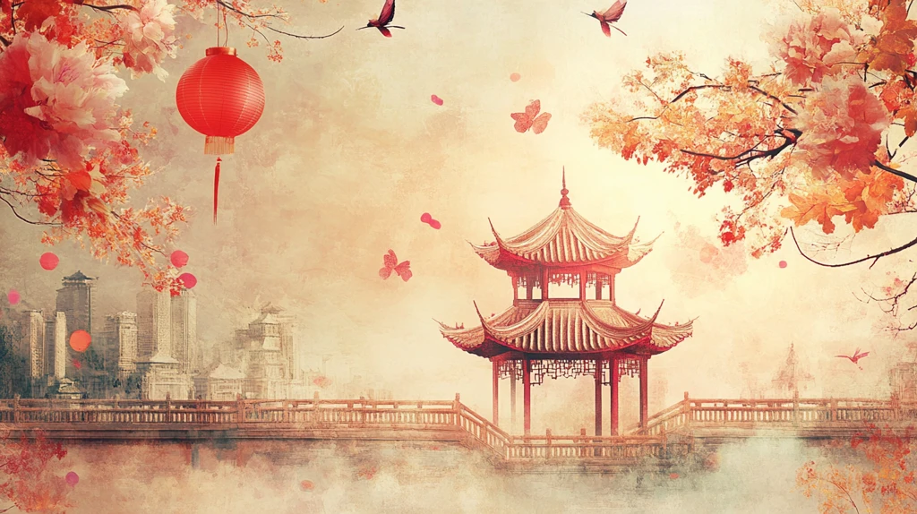 新中式红枫叶背景