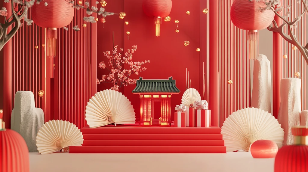 喜庆场景灯笼密布