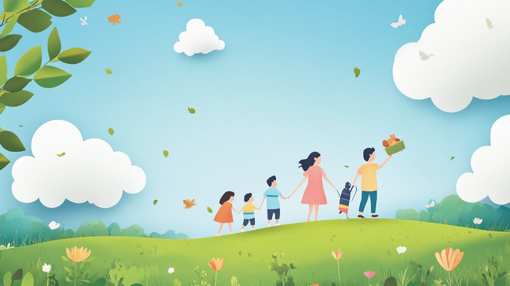 五一儿童春游插画