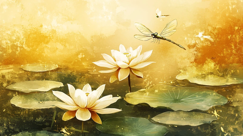 文艺古典莲花壁纸