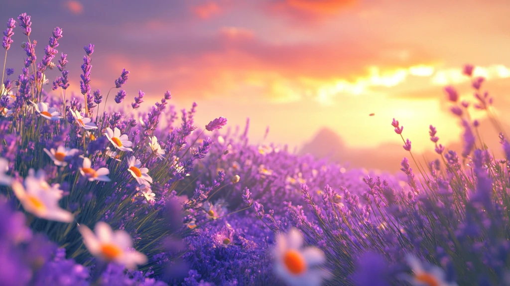 唯美梦幻花田场景