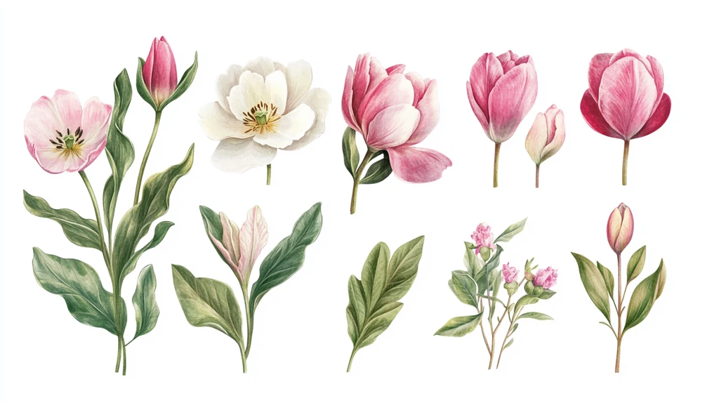 手绘鲜花郁金香