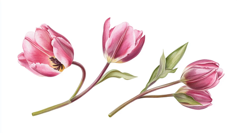 手绘鲜花郁金香