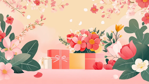 春节新年礼盒包装插画