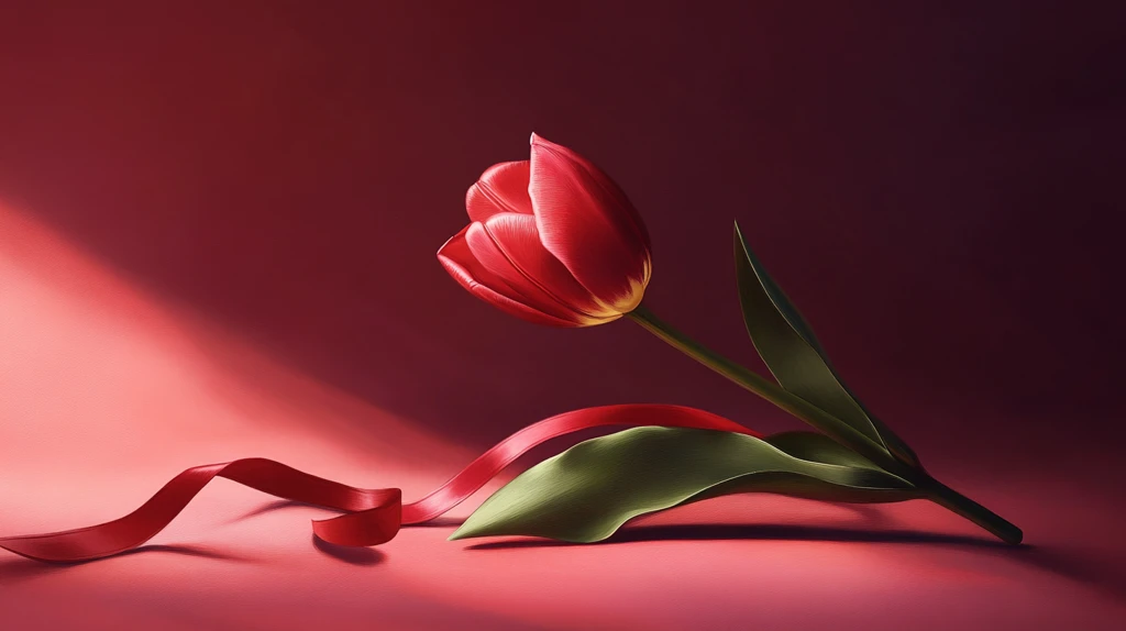 红色质感郁金香