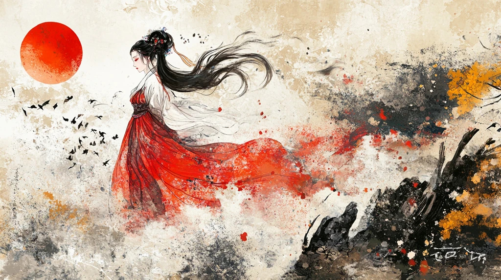 红衣少女设计古风