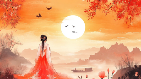 古风人像水墨山水