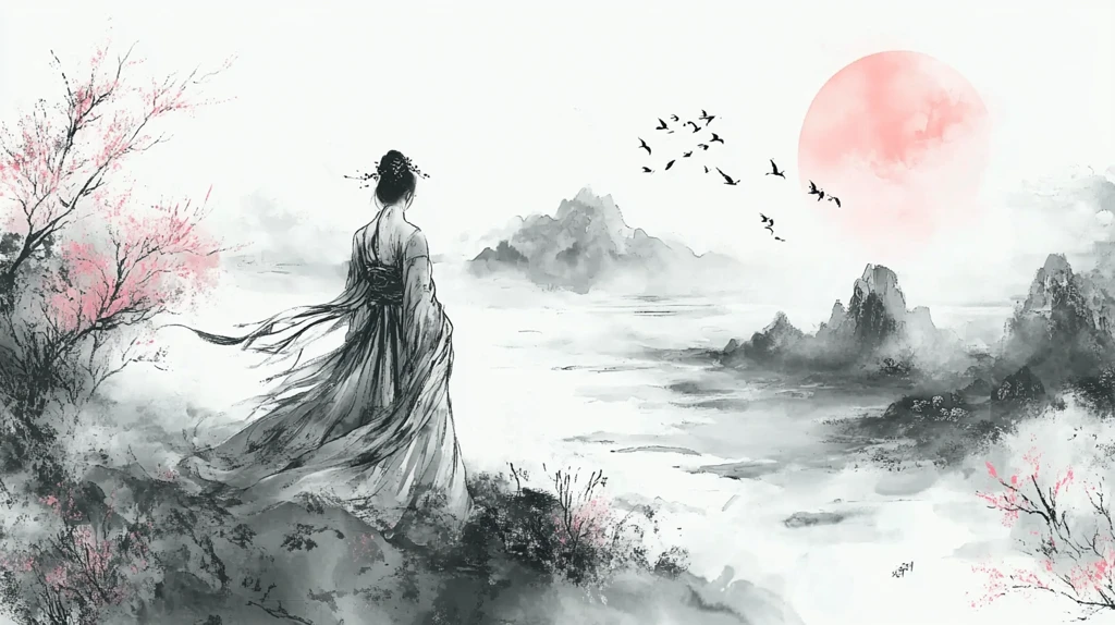 古风人像水墨山水