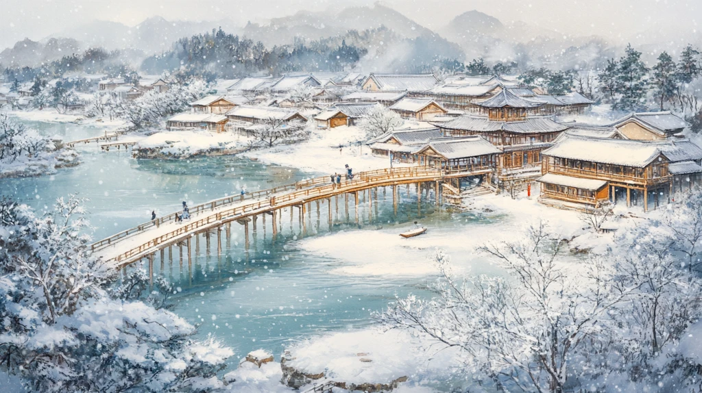 雪景古风插画