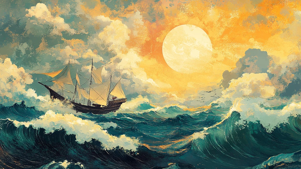 乘风破浪包装插画