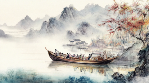 新中式禅意山水船