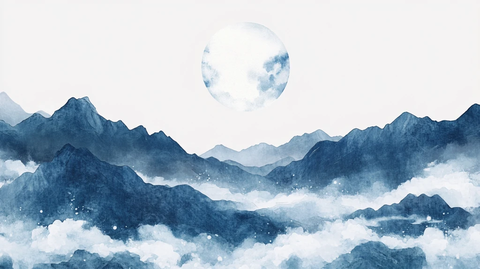 新中式山水水墨山