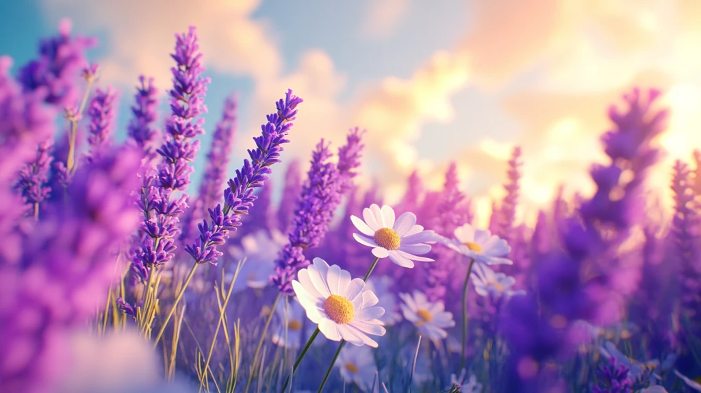 唯美梦幻花田场景