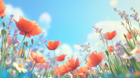 唯美梦幻花田场景