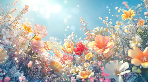 唯美梦幻花田场景