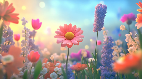 唯美梦幻花田场景