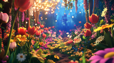 唯美梦幻花田场景