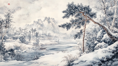 山水画雪景