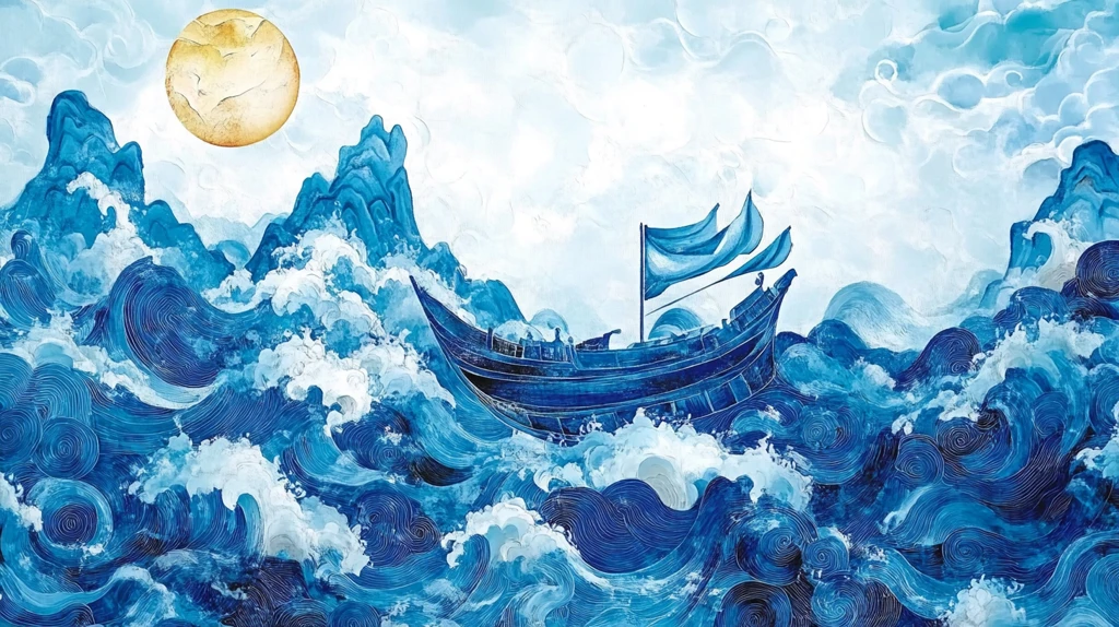 乘风破浪包装插画