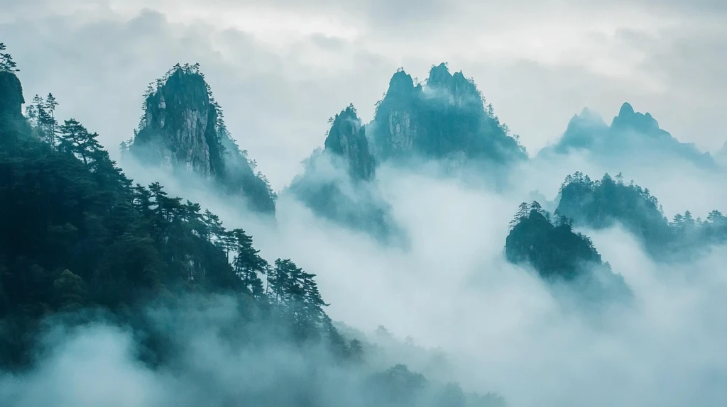 云雾缭绕仙山梦境