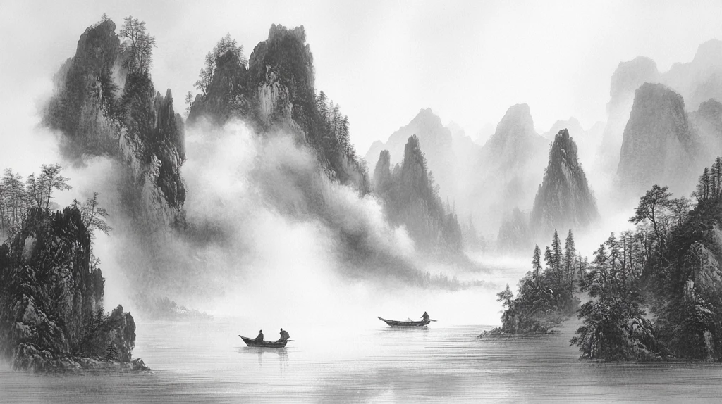 烟墨意境山水画