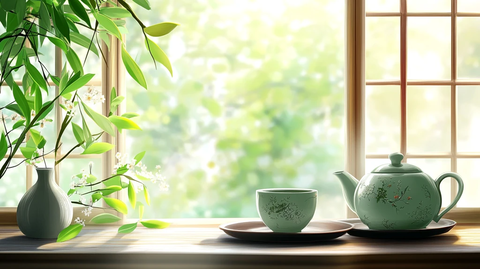 窗前茶具