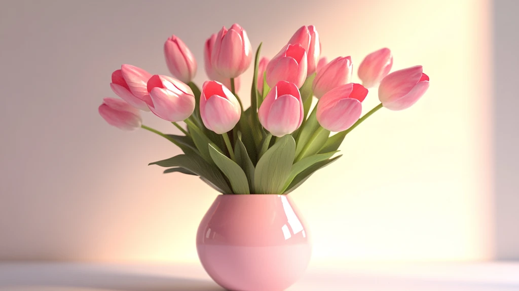 母亲节粉色花瓶